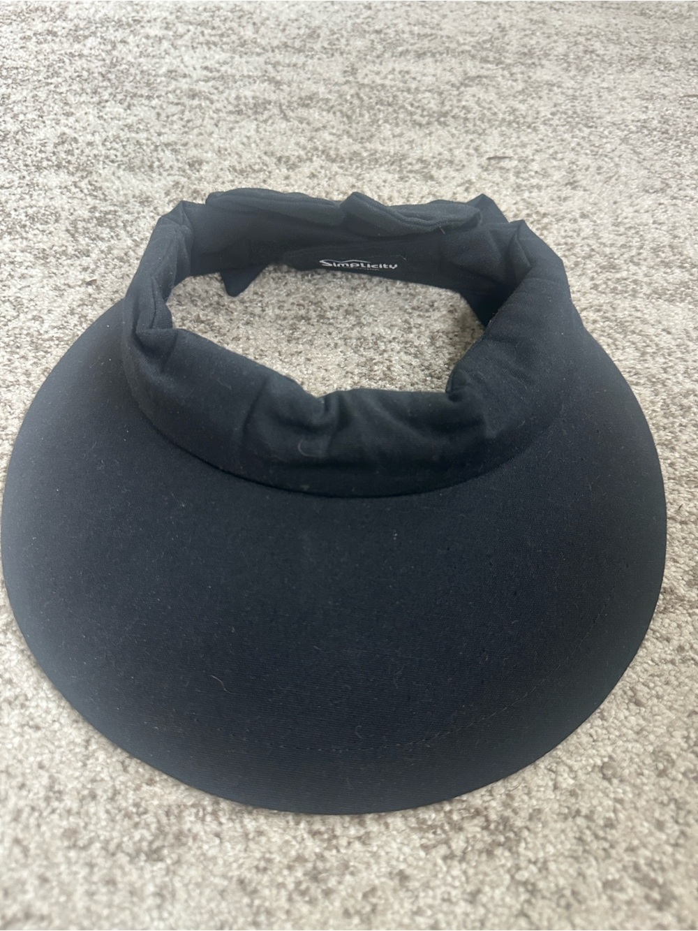 Simplicity Black Cotton Sunvisor Hat O/S